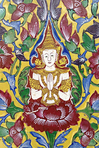 tajlandski, anđeo, kultura, crtanje, Budhinih, Azija, umjetnost