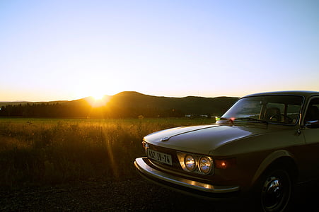 car, auto, vehicle, travel, sunlight, sunset, sunrise