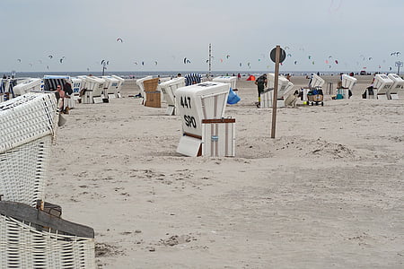 κλαμπ, παραλία, Αγίου Πέτρου, Βόρεια θάλασσα, στη θάλασσα Wadden, Nordfriesland, παραλία με άμμο