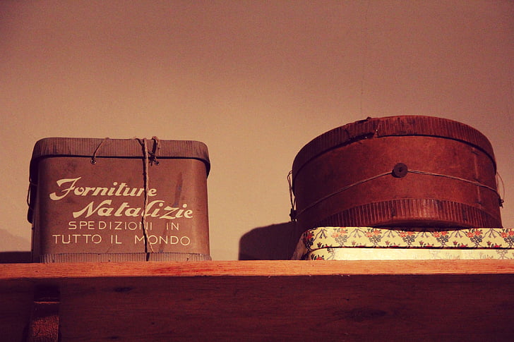 caixa, antiguidade, vintage, Natal, retrô, de madeira, madeira