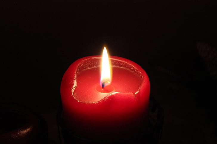 žvakė, liepsna, raudona, šviesos, dega, atmosfera, vaškinės žvakės