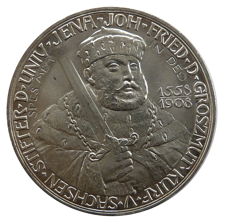 marque de, Saxe, Université Friedrich schiller, pièce de monnaie, argent, devise, commémorative