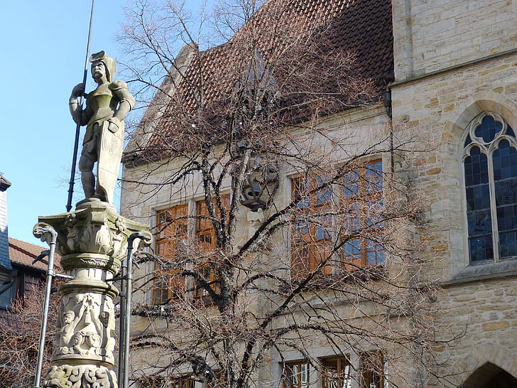 Bad Kreuznach, Vācija, Lejassaksijas, Vecrīgā, vēsturiski, fasāde, ēka, viduslaikos