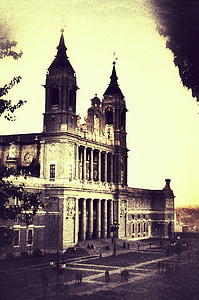 katedralen, Almudena, Madrid, kirke, arkitektur, religion, kristendom