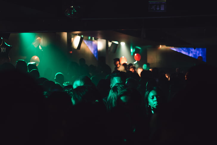 photography, people, strobe light, club, nightlife, large group of people, music