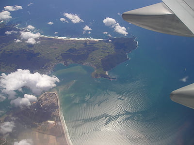 Uusi-Seelanti, näkymä, lintuperspektiivistä, Pohjois-saaret, ilma-aluksen, lentokone, Flying