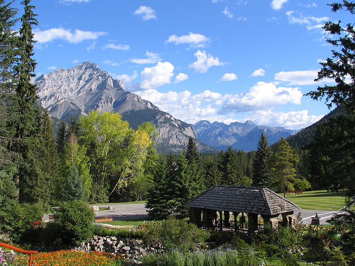 Banff, Kanada, Alberta, Park, Mountain, nationella, turist