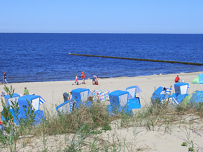 Mar Báltico, Playa, silla de playa, arena, mar, Duna, Usedom