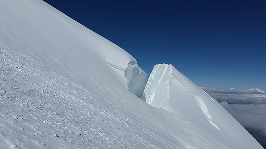 glacera, esquerdes, Seracs, accident de glacera, gel, Mont blanc, alta muntanya