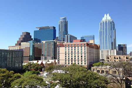 Austin texas, Austin, TX, Texas, Panoráma města, Centrum města, Panorama