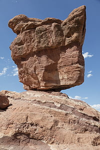 balanced rock, park, garden of the gods, stone, natural, formation, geological