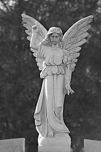 天使, 圣洁, 翼, 翅膀, 雕像, 石雕, 石头
