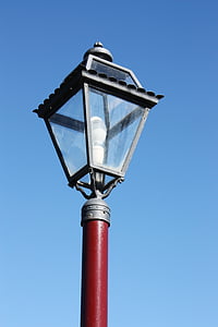 ornate, lamp, post, sky, blue, street, metal