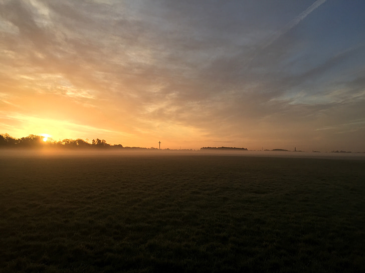 sunrise, park, outdoor, sun, morning, scenic