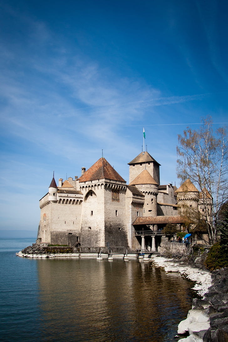 chillon, hrad, Švajčiarsko, Montreux