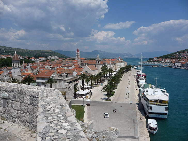 Trogir, Croácia, Mediterrâneo, cidade, cidade, Mar Adriático, mar