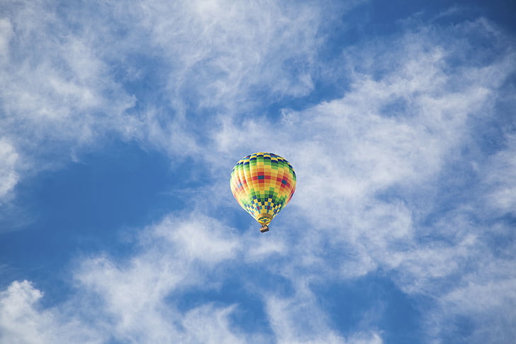 nature, paysage, nuages, Sky, parachute, Aerial, ballon à air chaud