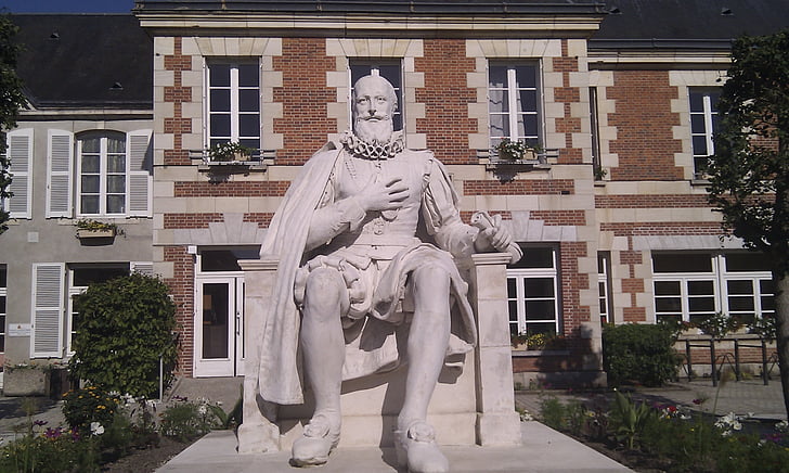 estátua, mancha, Sully no loire, Loiret, arquitetura, escultura