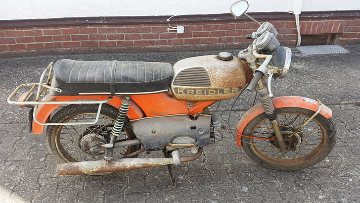 moped, motorcycle, kreidler, old, oldtimer, restore, classic