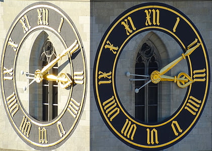 klokke, tid, kirkeklokken, kirketårnet, tidspunktet for, ekstern, time