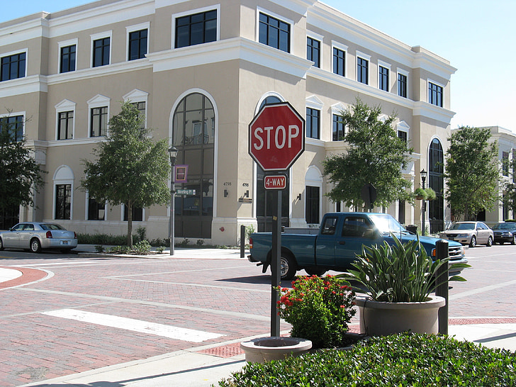 Stop, Straßenschild, Roadsign, Stop-Schild, Orlando florida, LKW, Verkehr