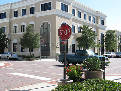zastaviť, Dopravná značka, roadsign, značka Stop, Orlando florida, nákladné vozidlá, prevádzky
