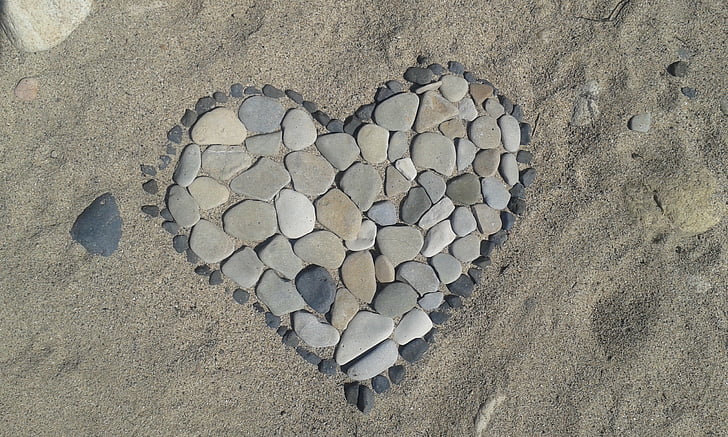 heart, pebble, love, directly above, pattern, abstract, textured