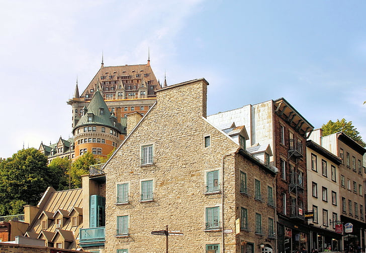 Kanada, Québec, Vieux-quebec, Chateau frontenac, Street, historia, arkkitehtuuri