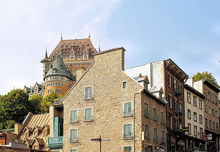 Kanada, Québec, Vieux-quebec, Chateau frontenac, Street, historia, arkitektur