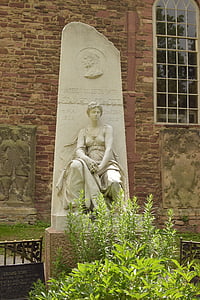 grafsteen, historisch, oude, vrouw, monument