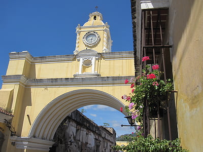 Guatemala, Antigua, Amerikai, központi, építészet, turizmus, kultúra