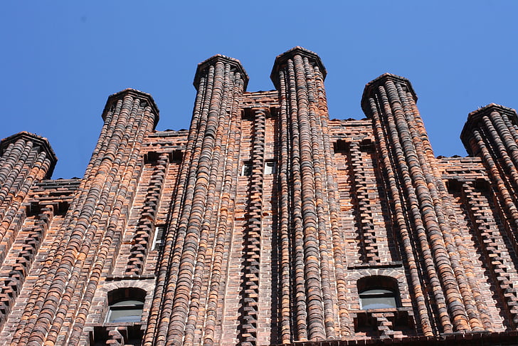 Helsingør, fasáda, cihla, zeď