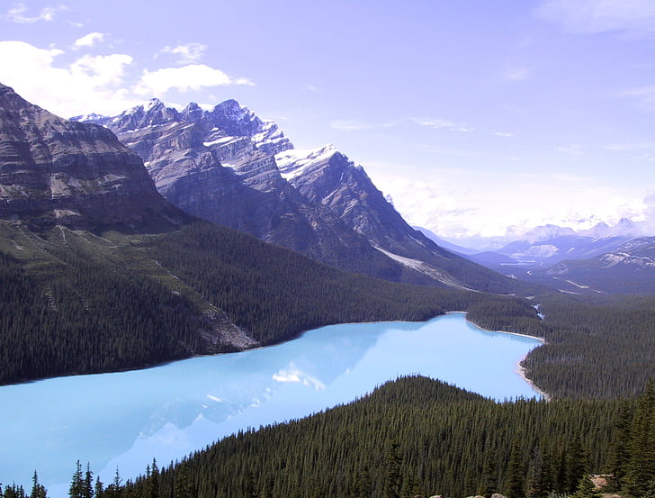 peyto innsjø, Banff, Alberta, fjell, Parkway, Canada, landskapet