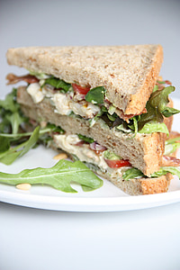 Salad, bánh mì sandwich, ăn trưa, bánh mì