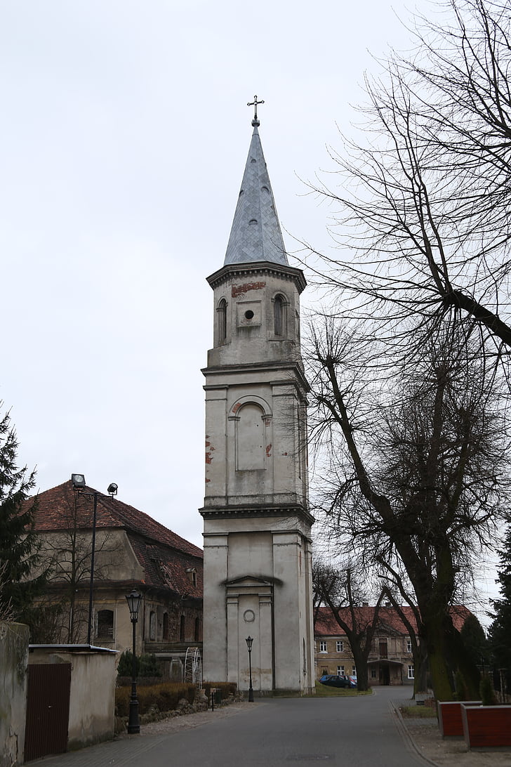 bytom nadodrzanski, tower, city, church, the old town, monument, monuments