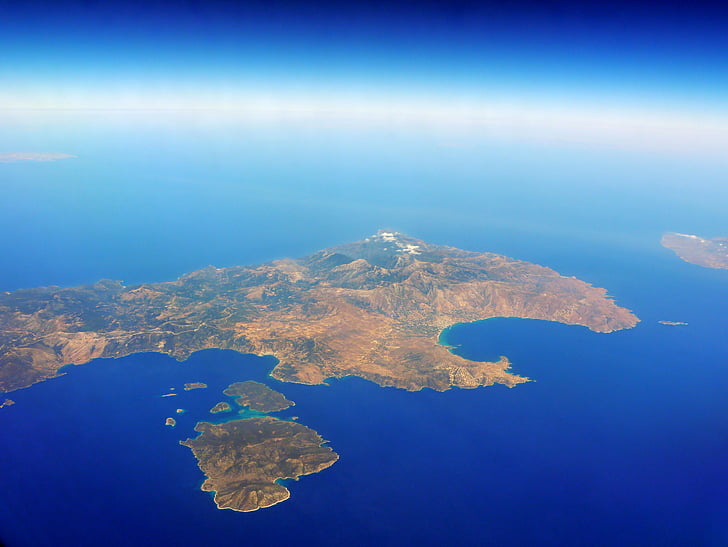 mar, Isla, vista aérea, Creta