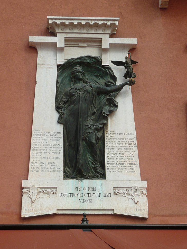 Verona, Italiano, Italia, estatua de, arte, edificio