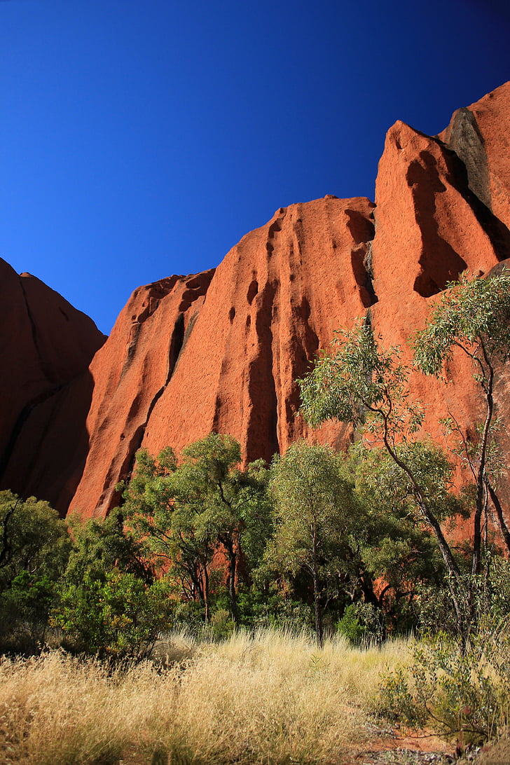 Outback, cielo azul, tierra roja, paisaje, desierto, Australia, seco