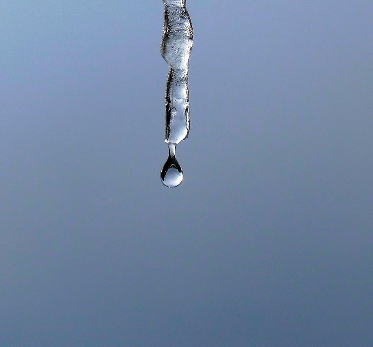 icicle, water, droplet, icicle water droplet, winter, macro, ice