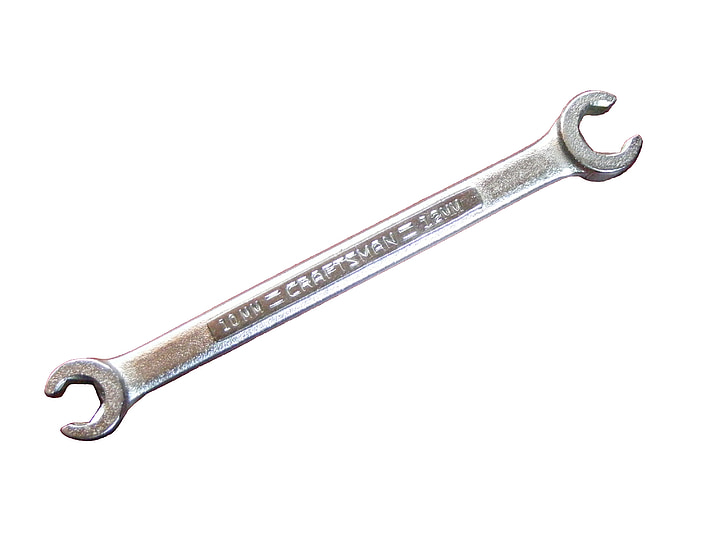wrench, flare nut wrench, tool, mechanic, mechanical, tools, garage