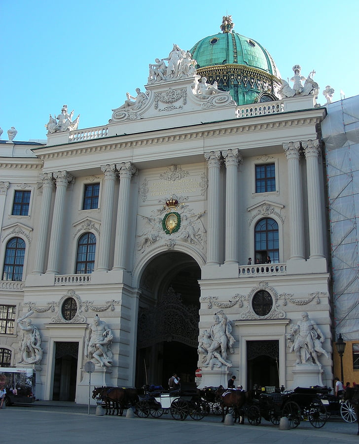 vienna, michaelertor, dome, baroque building, austria, historic centre