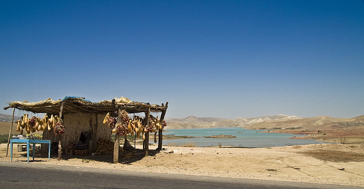 umjetno jezero, Maroko, prodajni štand, luk, bundeve