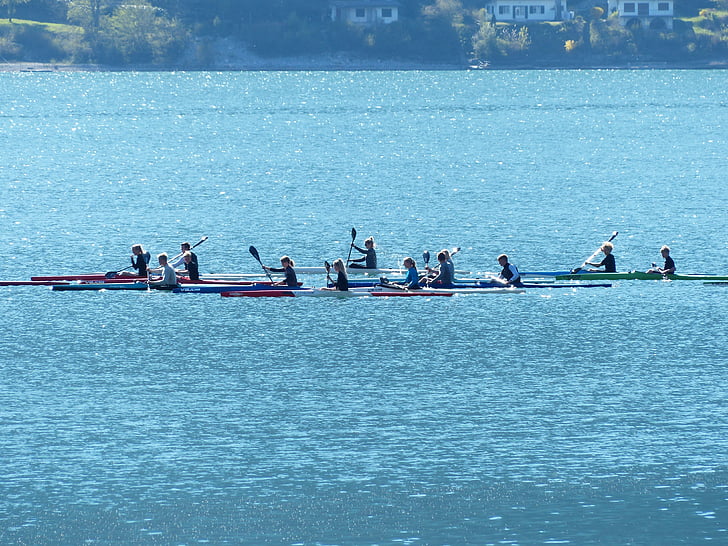 canoeists, canoe tour, canoes, canoe trip, canoe course, water sports, lake