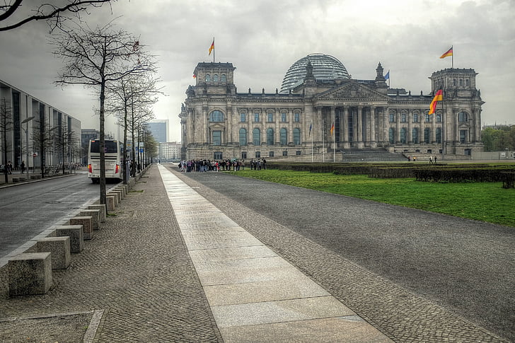 Reichstagas, Berlynas, Vokietija, tonemap, Miestas, Architektūra, pastatyta struktūra