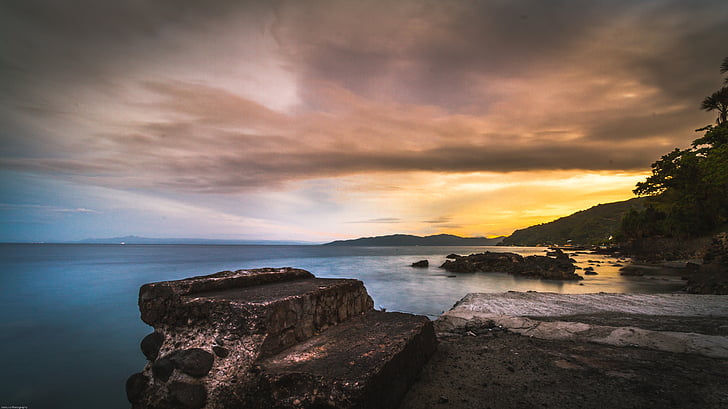 sea, landscape, ocean, nature, water, sky, blue