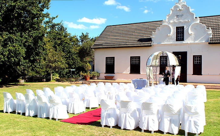 eveniment, nunta, Pavilion, scaune, Pastorul, căsătorie, Rush