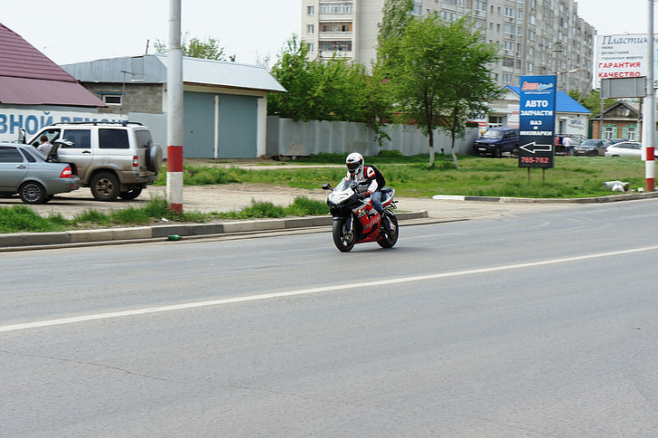 motorsykkel, biker, veien