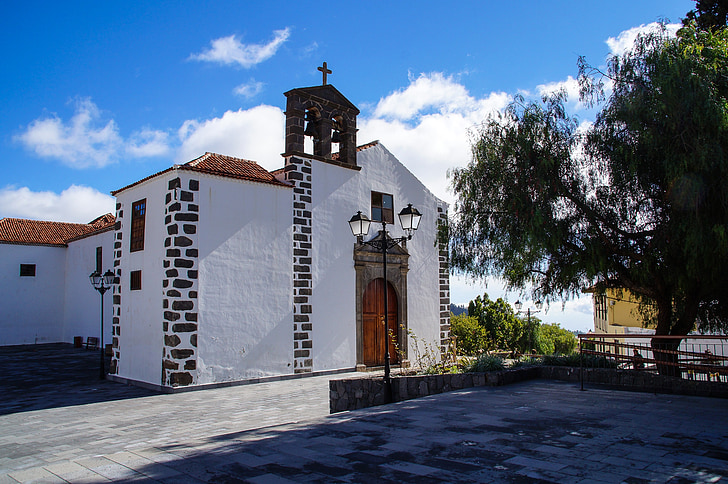 Hiszpania, Wyspy Kanaryjskie, Teneryfa, Kościół, Vila flor, Teide, niebieski