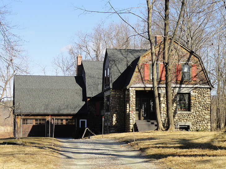 Bancroft, porte, Lodge, Groton, Massachusetts, maison, bâtiment