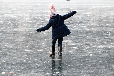 es, Danau, musim dingin, embun beku, lembar, air, dingin